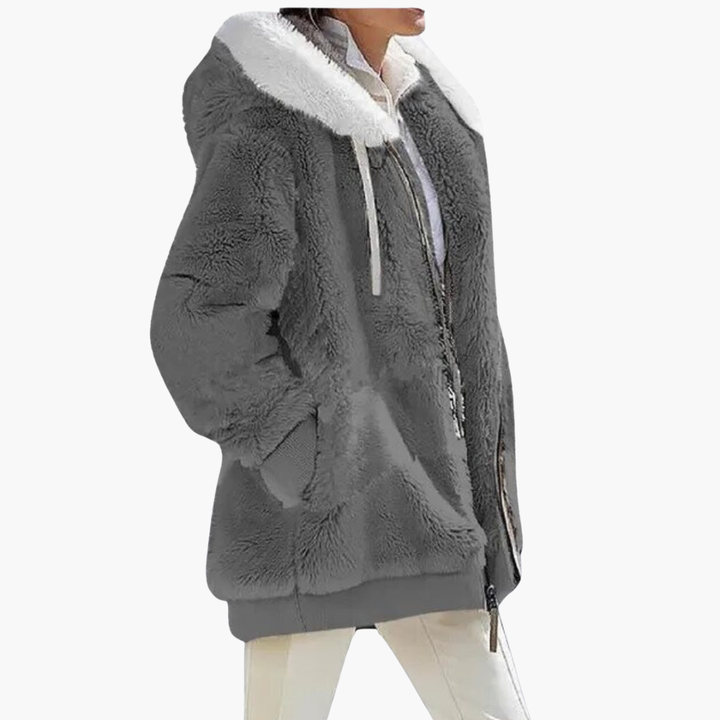 Synthetic Fur Jacket with Hood for Women | Altivaro