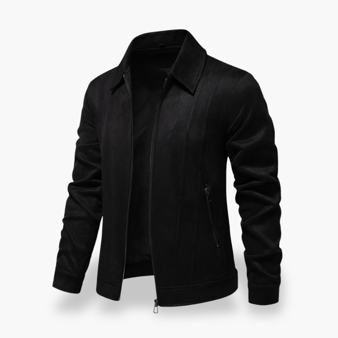 Men's Jacket in Synthetic Leather with Front Zip | Altivaro