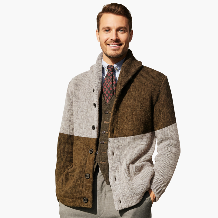 Cardigan Uomo Lana Bicolore | Altivaro