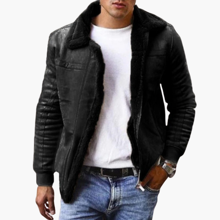 Men's Leather Jacket with Fur Lining | Altivaro