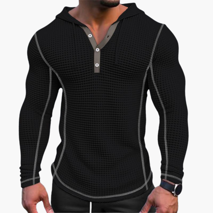 Felpa Uomo Henley Waffle Termica Manica Lunga | Altivaro