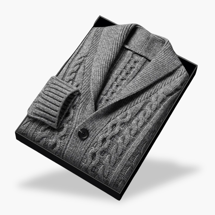 Men's Cardigan Cable Knit Wool | Altivaro