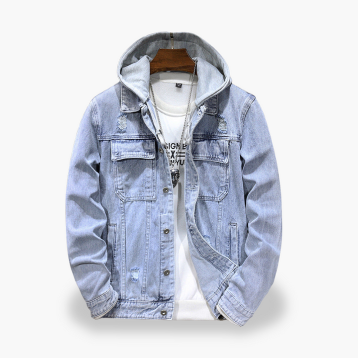 Men's Denim Jacket with Hood | Altivaro