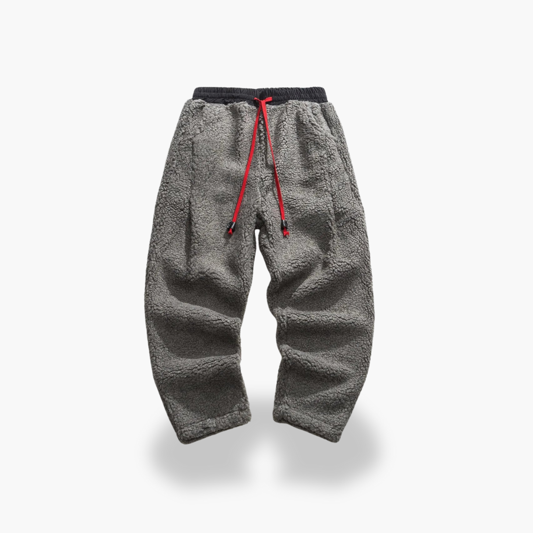 Pantaloni Uomo in Pile con Fascia Rossa | Altivaro