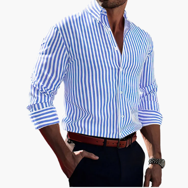 Camicia da Uomo a Righe Verticali in Cotone | Altivaro-Altivaro