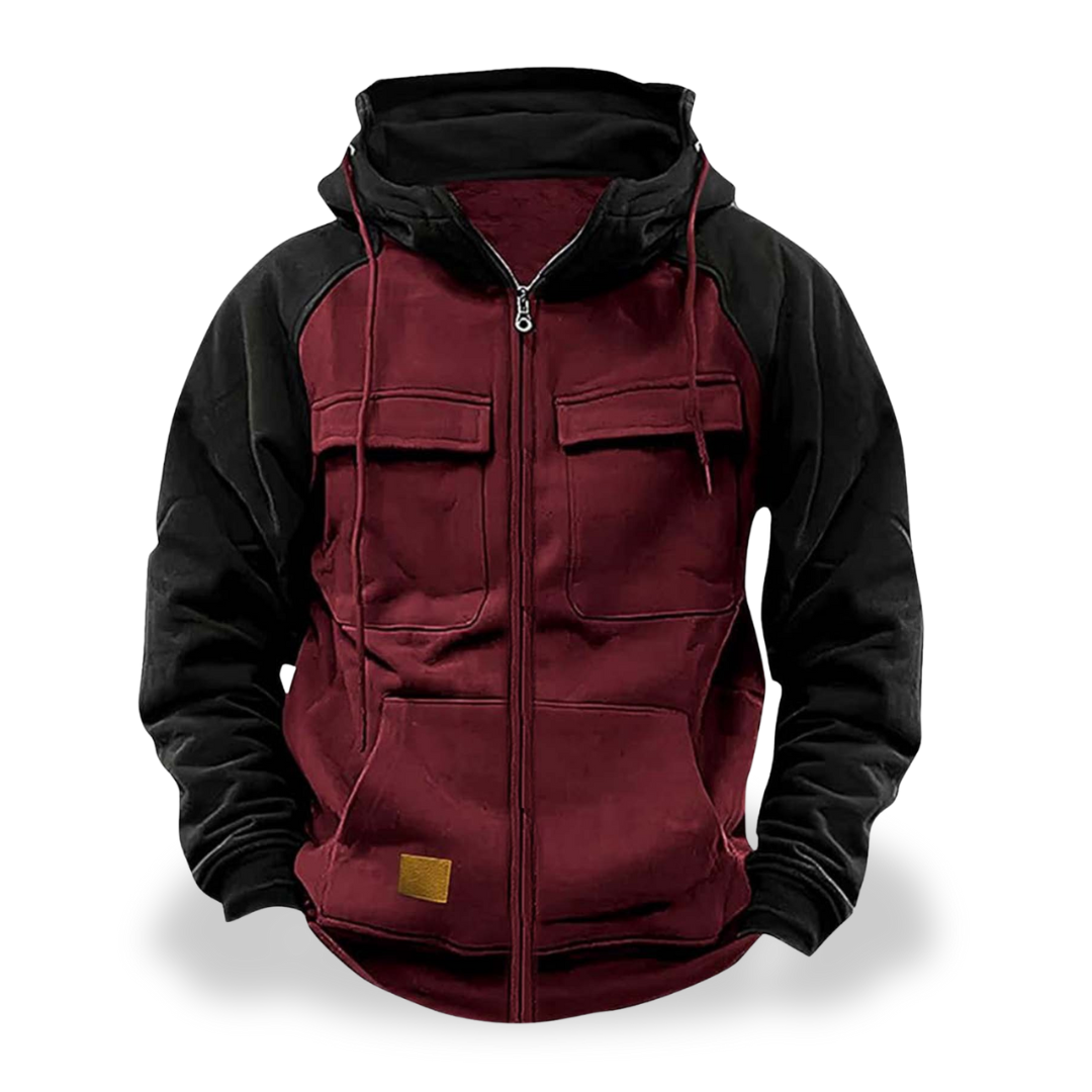Felpa Uomo con Cappuccio Zip Tasche Casual | Altivaro