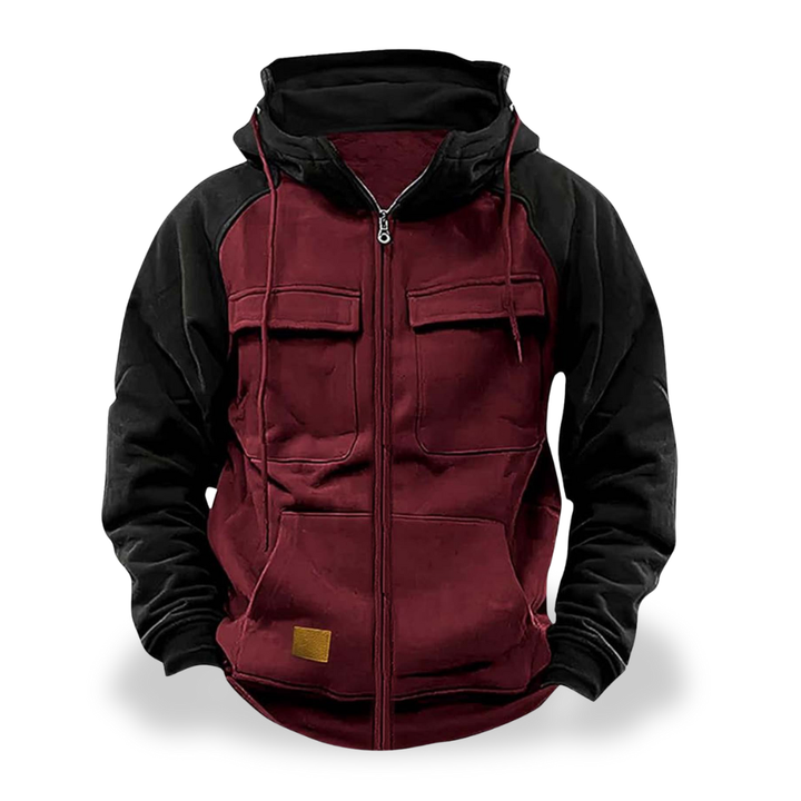 Felpa Uomo con Cappuccio Zip Tasche Casual | Altivaro