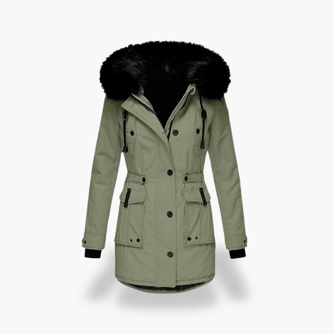 Parka Invernale con Cappuccio in Pelliccia Sintetica da Donna | Altivaro