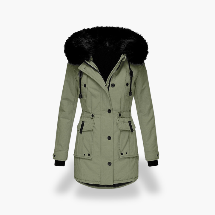 Parka Invernale con Cappuccio in Pelliccia Sintetica da Donna | Altivaro