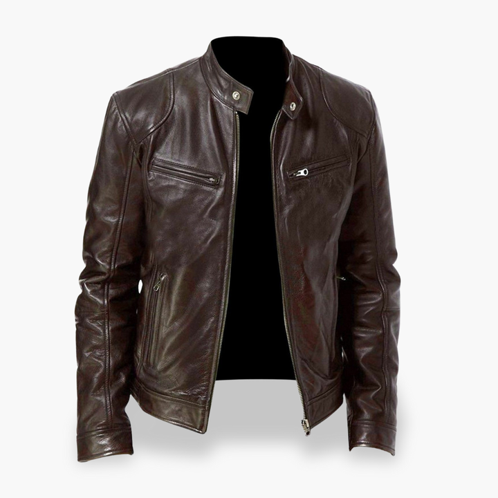 Giacca Uomo in Pelle Sintetica Casual Moto | Altivaro