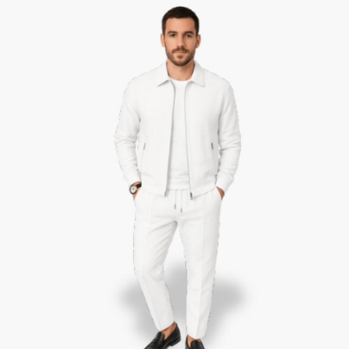 Men's Waffle Knit Set with Jacket and Pants | Altivaro