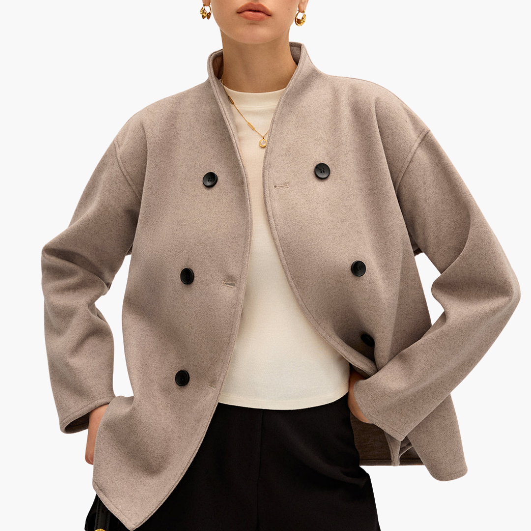 Women's Coat in Cloth with Double Buttons | Altivaro