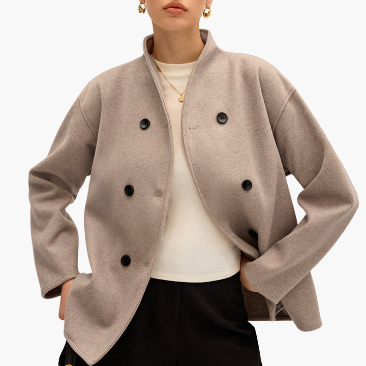 Women's Coat in Cloth with Double Buttons | Altivaro