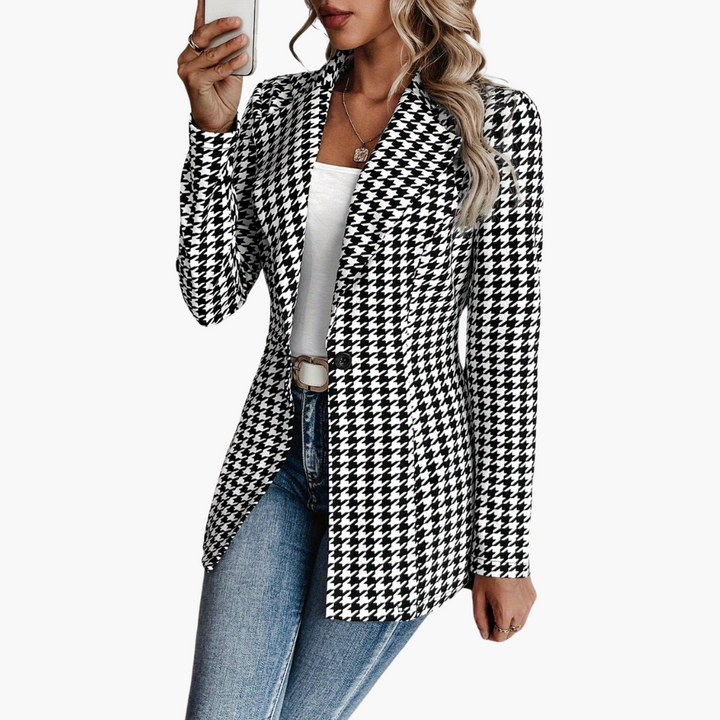 White and Black Checkered Jacket for Women | Altivaro