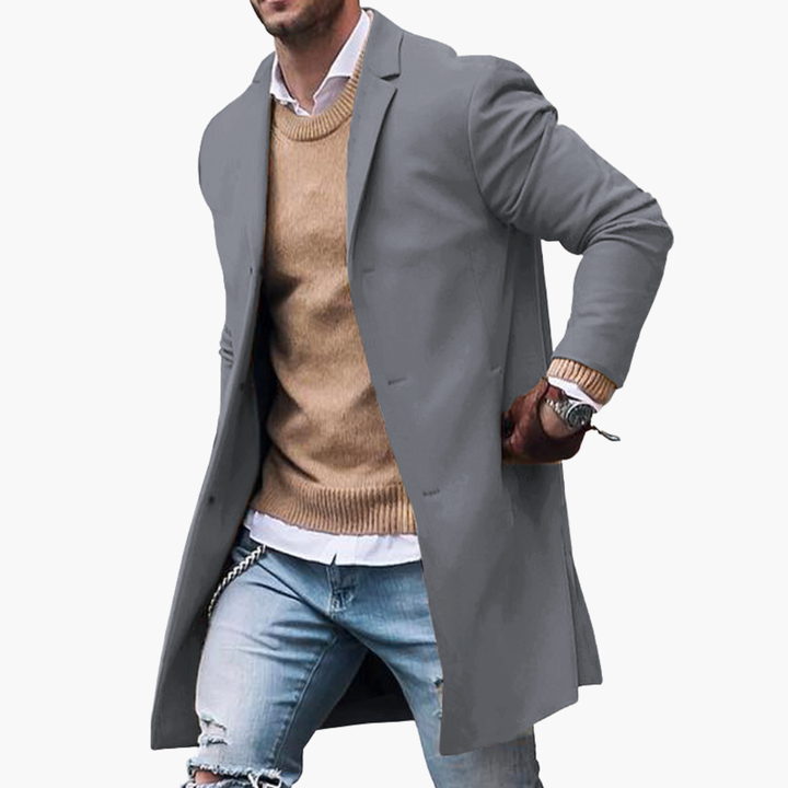 Elegant Men's Coat in Synthetic Wool | Altivaro