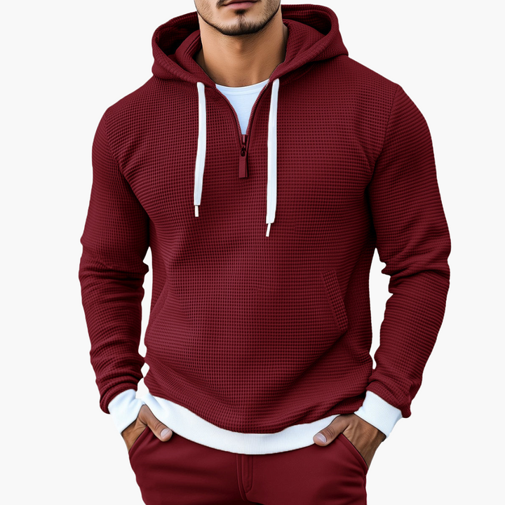 Men's Hoodie Half-Zip Thermal Knit Sweater | Altivaro