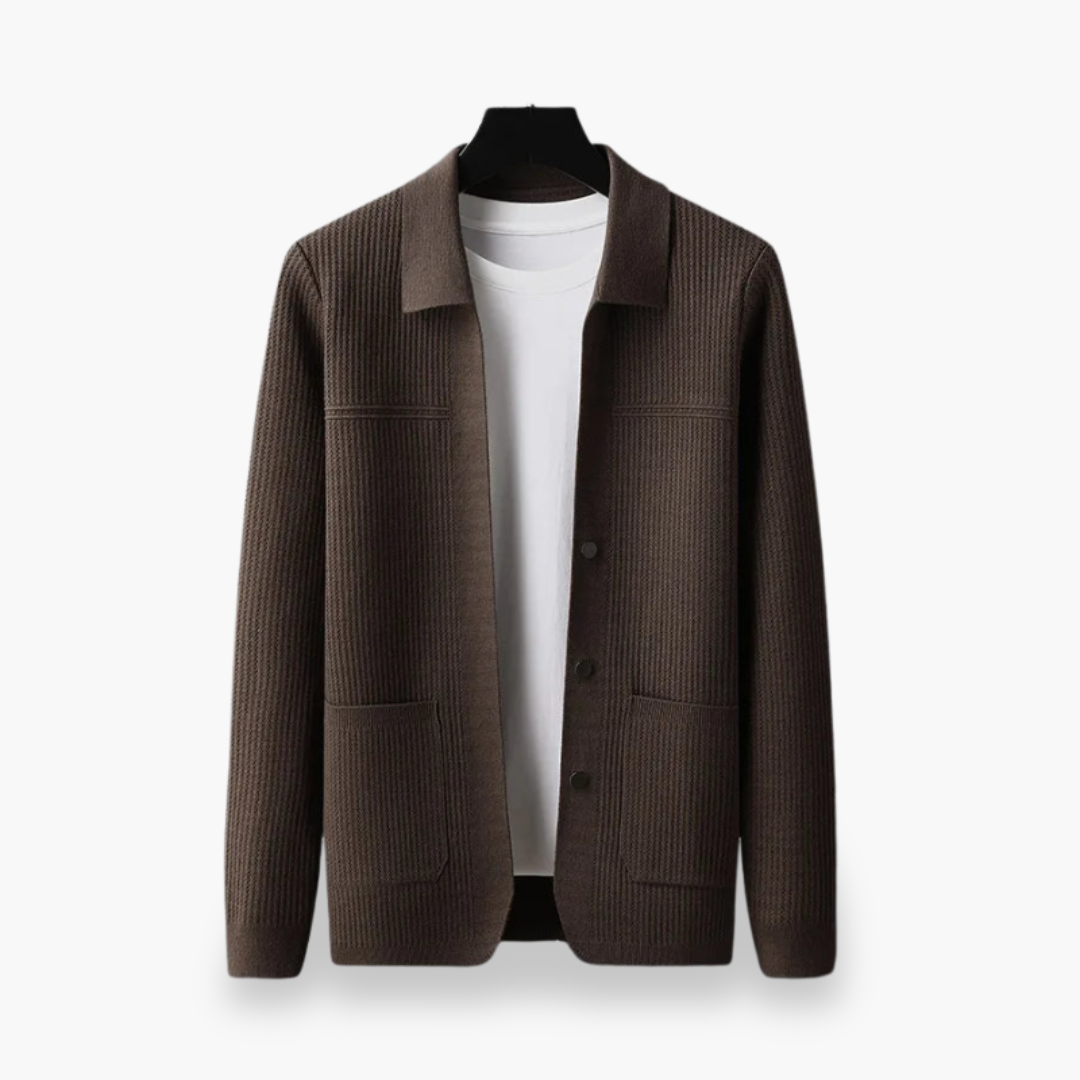 Cardigan Uomo Maglia Lavorata Bottoni in Lana Casual | Altivaro