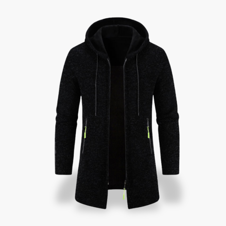 Giacca Uomo con Cappuccio in Maglia Zip Lunga | Altivaro