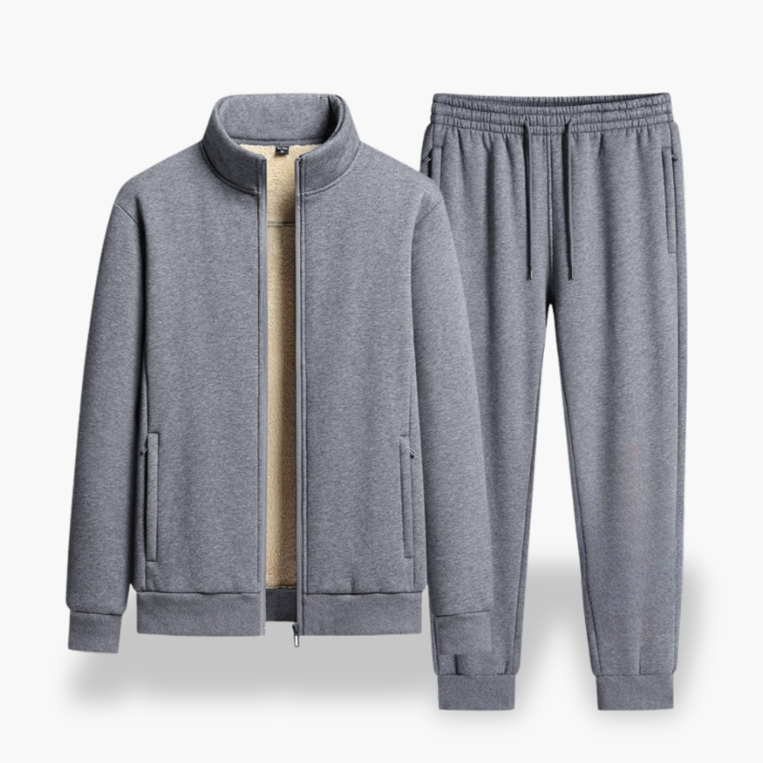 Men's Cotton Jumpsuit with Fleece Lining and Zip | Altivaro