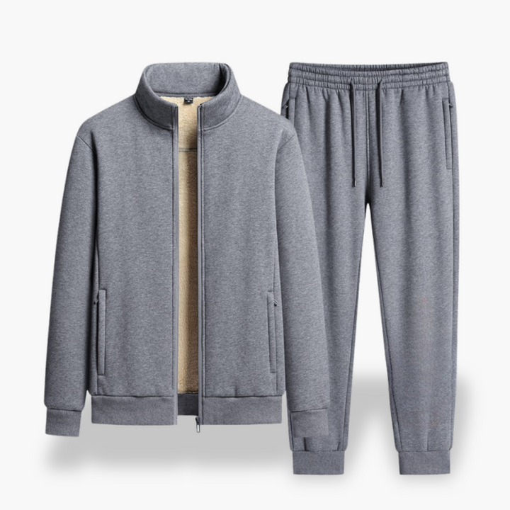 Men's Cotton Jumpsuit with Fleece Lining and Zip | Altivaro