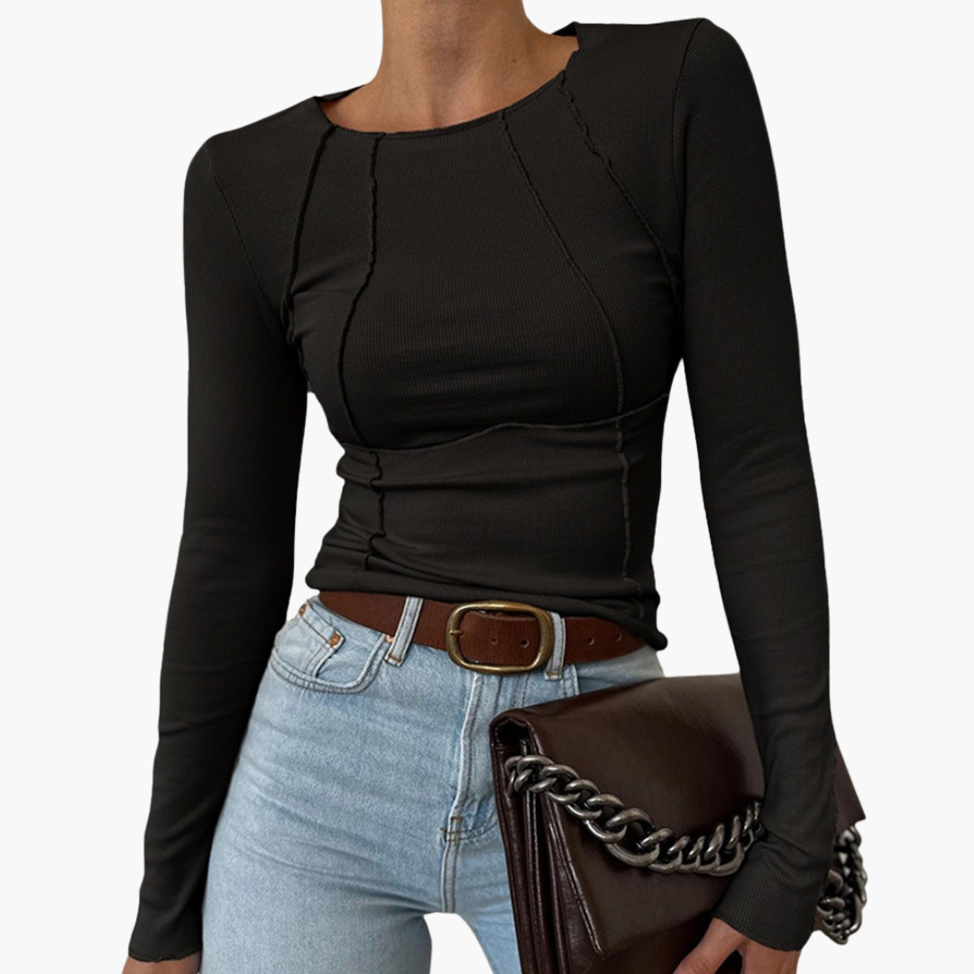 Long Sleeve Ribbed Top for Women | Altivaro