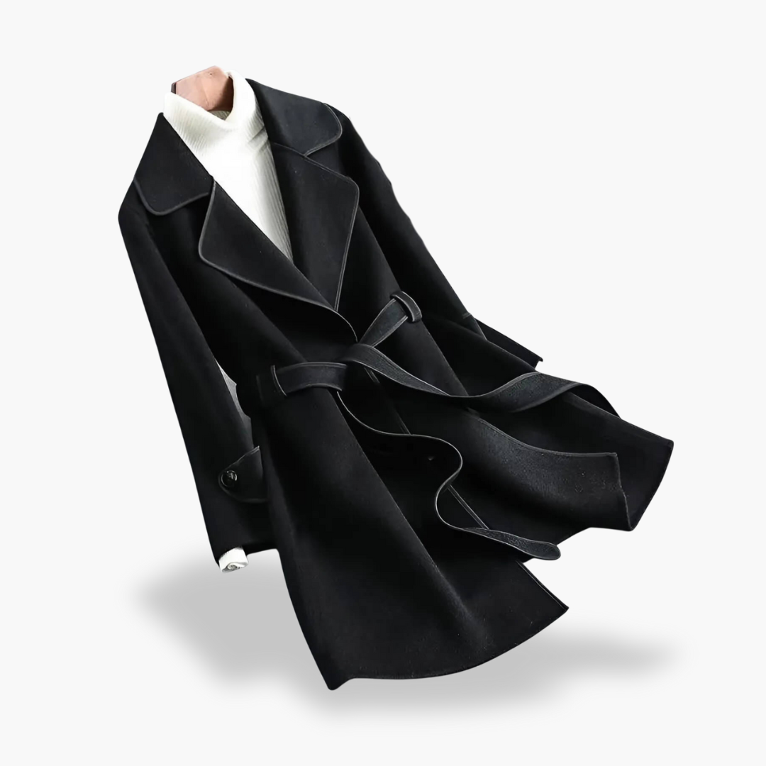 Women's Wool Coat with Elegant Belt | Altivaro
