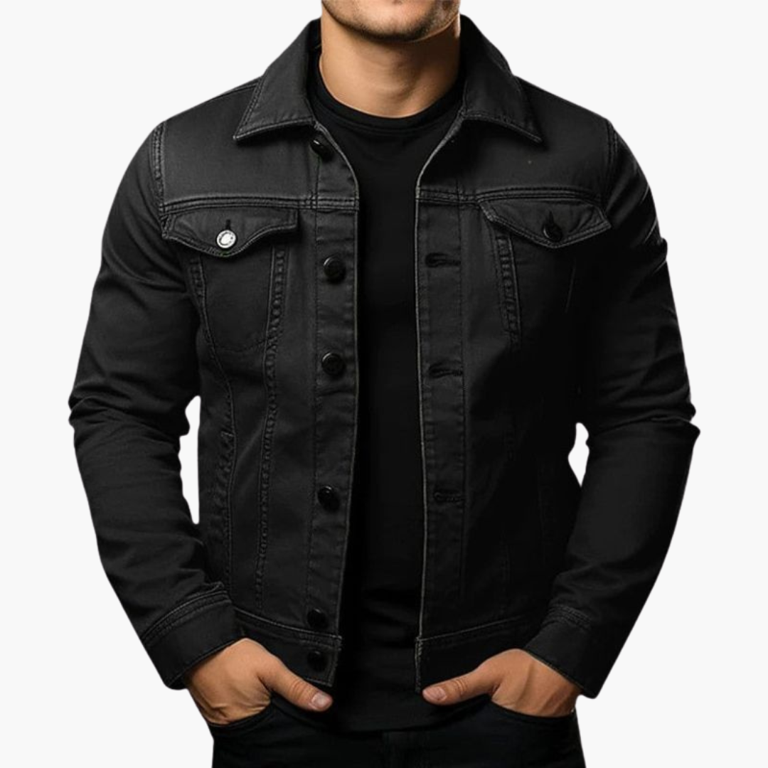 Men's Slim Fit Jacket in Casual Cotton Denim | Altivaro
