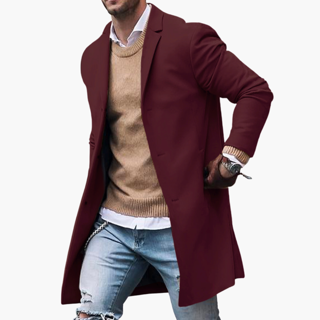 Elegant Men's Coat in Synthetic Wool | Altivaro