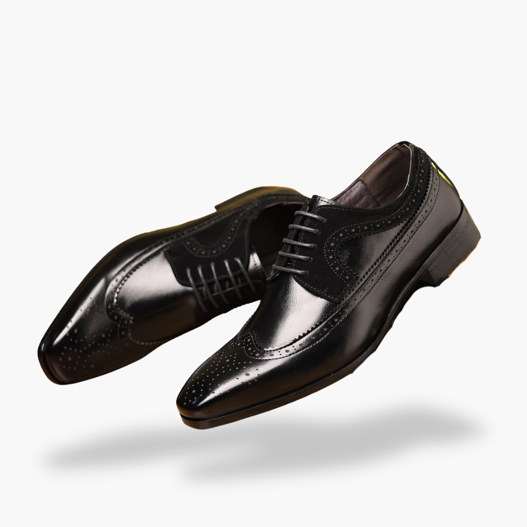 Men's Orthopedic Leather Shoes with Brogue | Altivaro