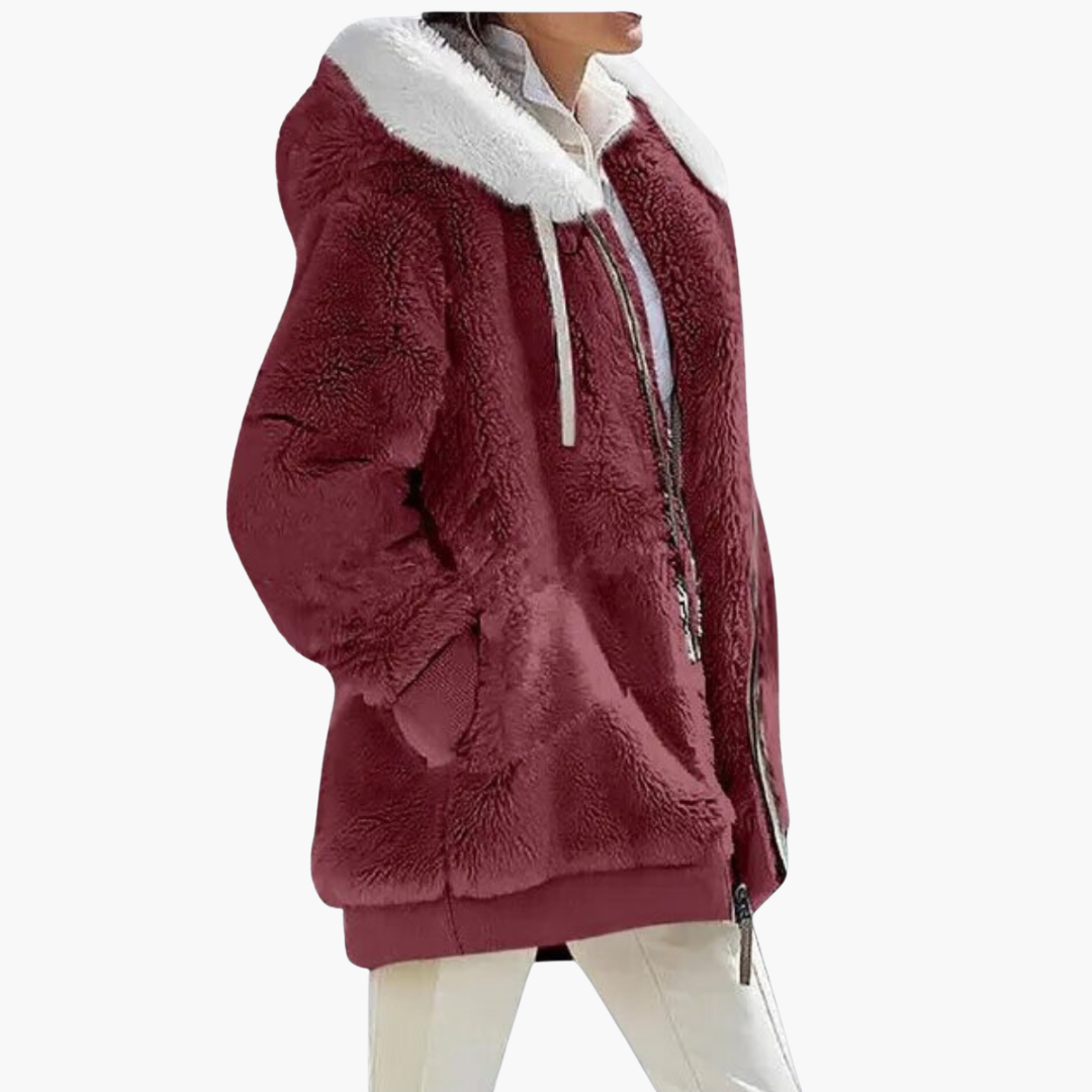Synthetic Fur Jacket with Hood for Women | Altivaro