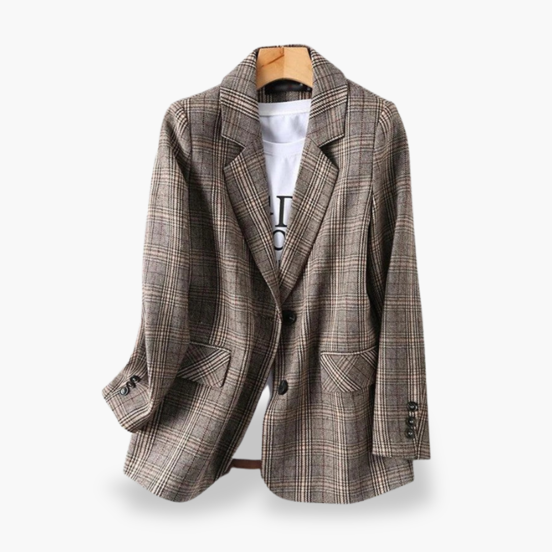 Men's Checkered Linen Jacket | Altivaro