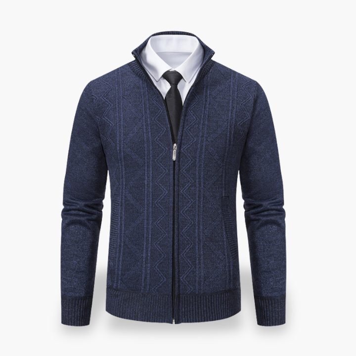 Men's Wool Cardigan High Neck Zip | Altivaro
