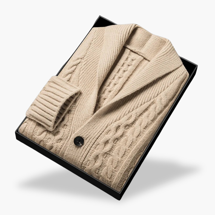 Men's Cardigan Cable Knit Wool | Altivaro