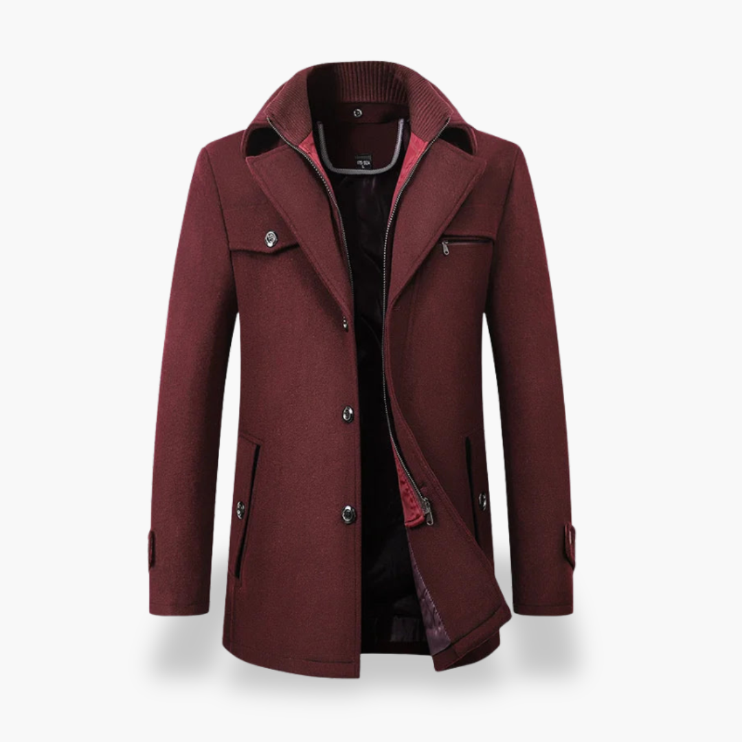 Men's Winter Wool Jacket with High Collar | Altivaro
