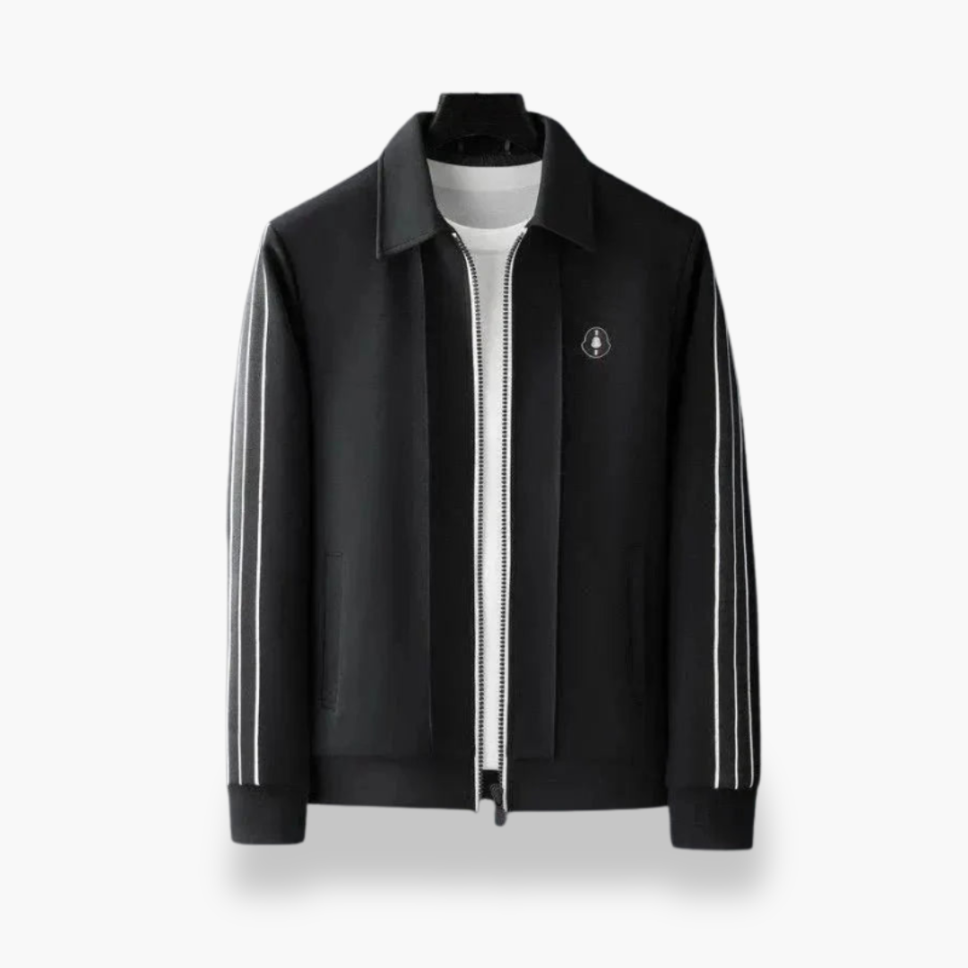 Tuta Uomo con Zip e Strisce Bianche | Altivaro