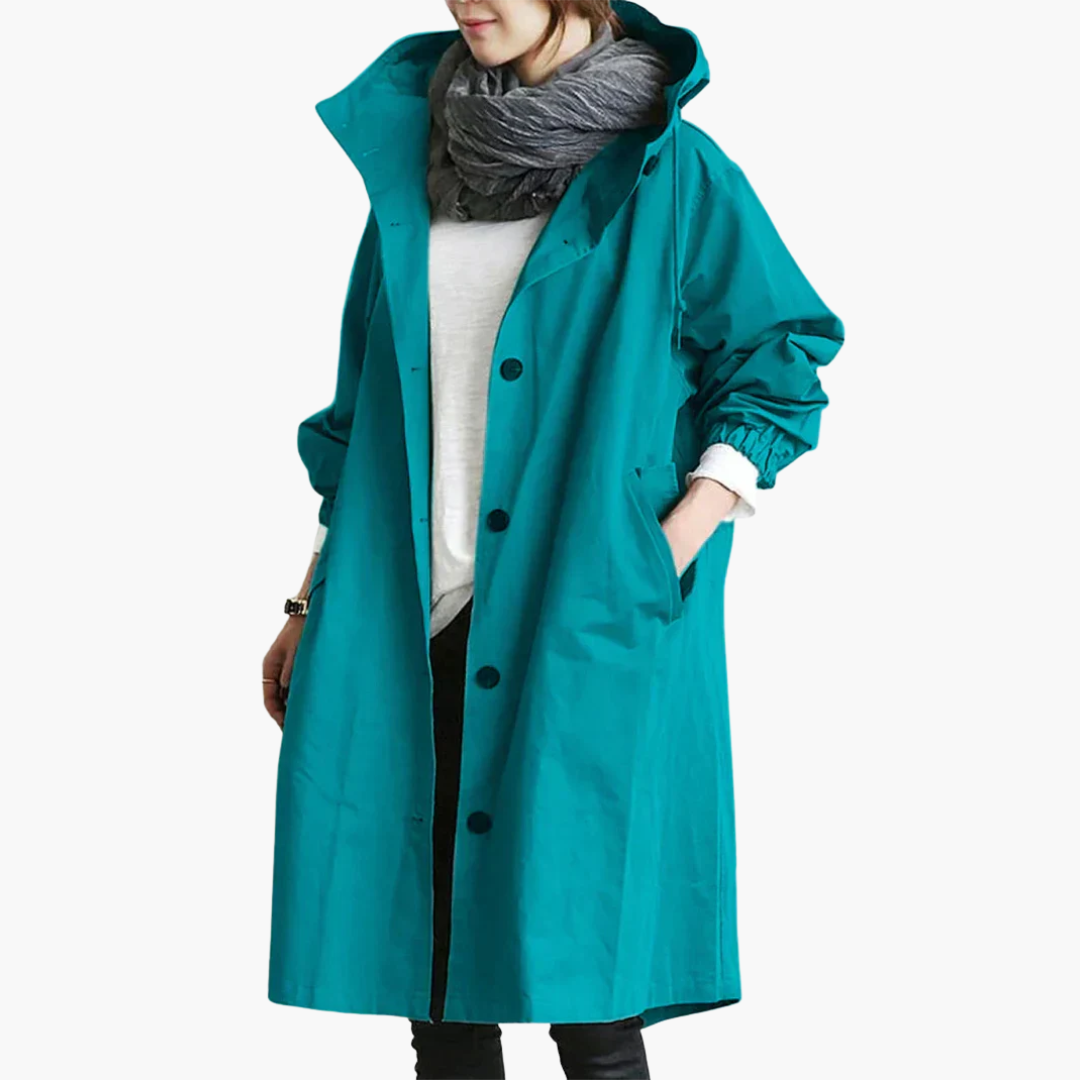 Women's Waterproof Trench Coat with Hood | Altivaro