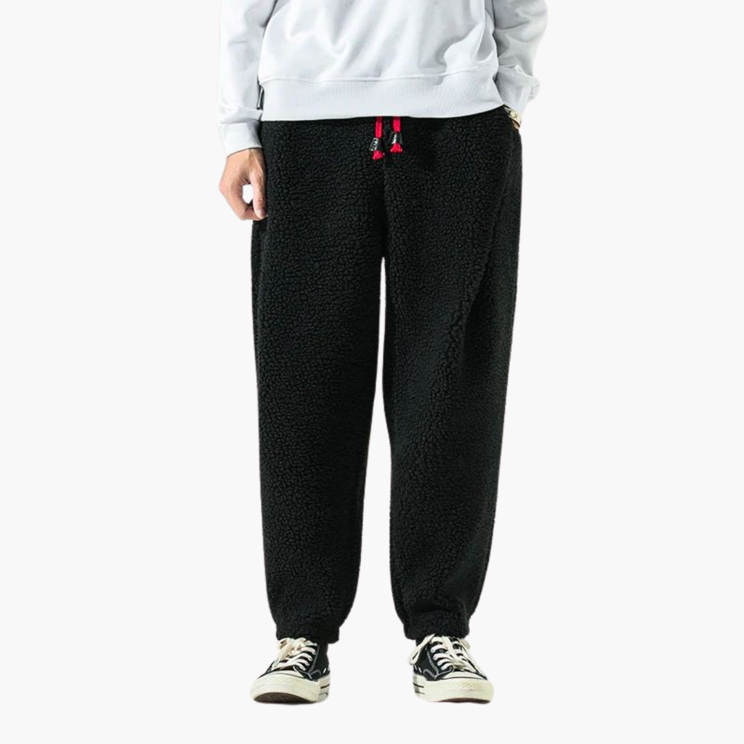 Pantaloni Uomo in Pile con Fascia Rossa | Altivaro