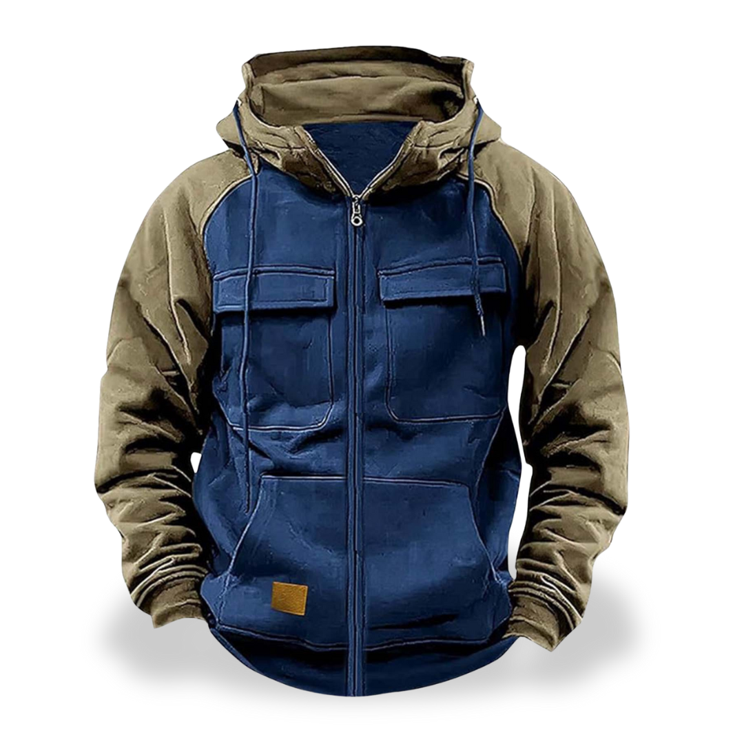 Felpa Uomo con Cappuccio Zip Tasche Casual | Altivaro