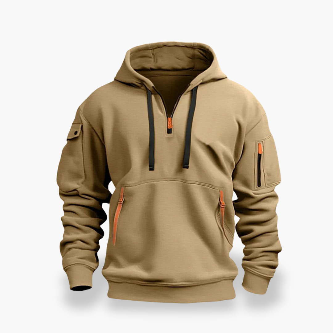 Felpa con cappuccio e zip da uomo con tasche | Altivaro