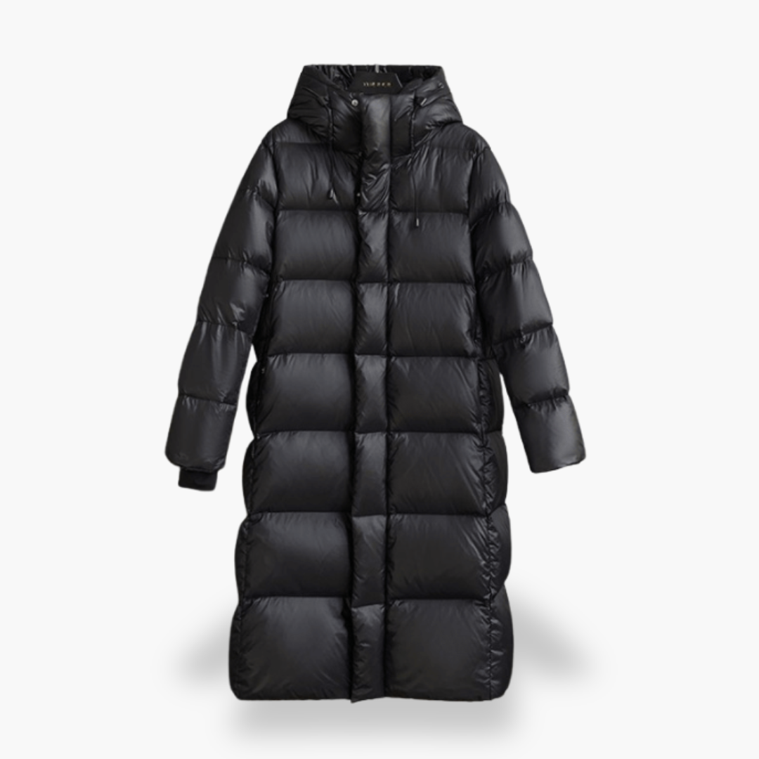 Long Women's Winter Down Jacket with Hood | Altivaro