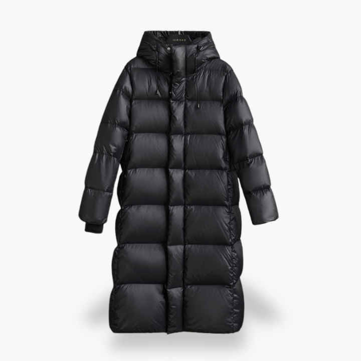 Long Women's Winter Down Jacket with Hood | Altivaro