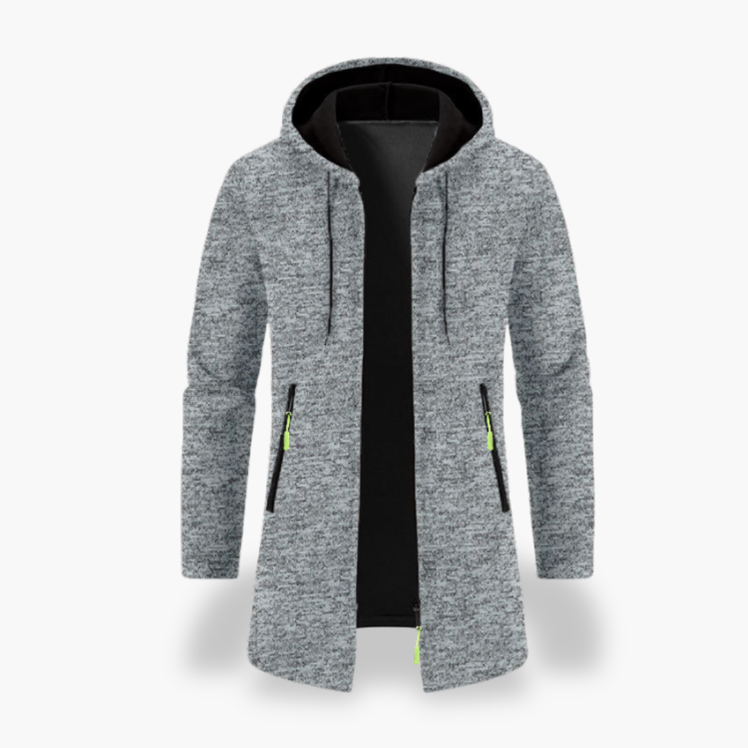 Giacca Uomo con Cappuccio in Maglia Zip Lunga | Altivaro