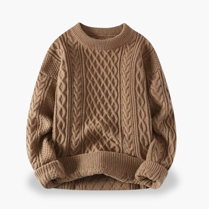 Maglione Uomo in Lana a Treccia con Girocollo | Altivaro