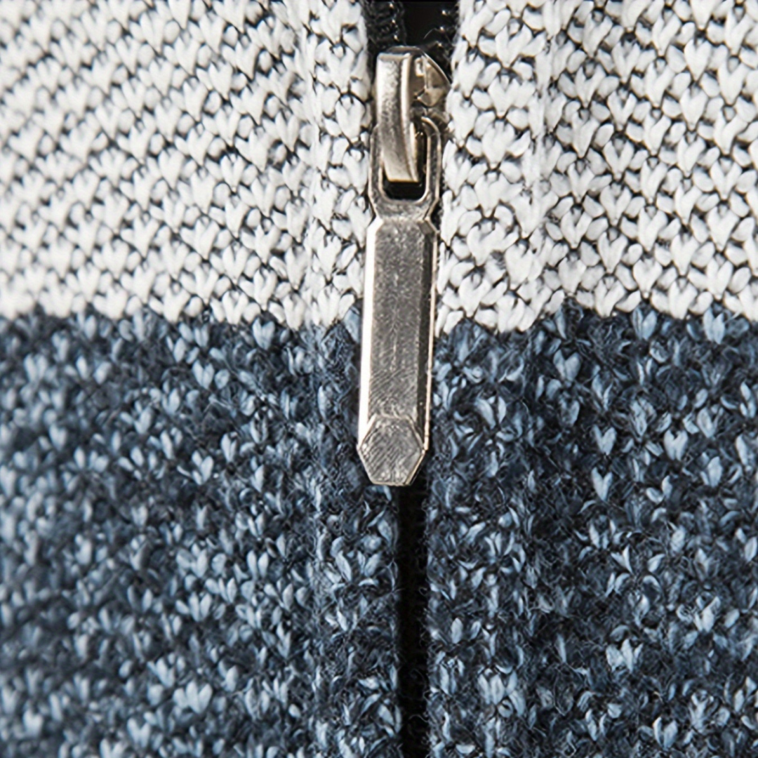 Men's hooded sweatshirt in mixed fabric, with zipper | Altivaro