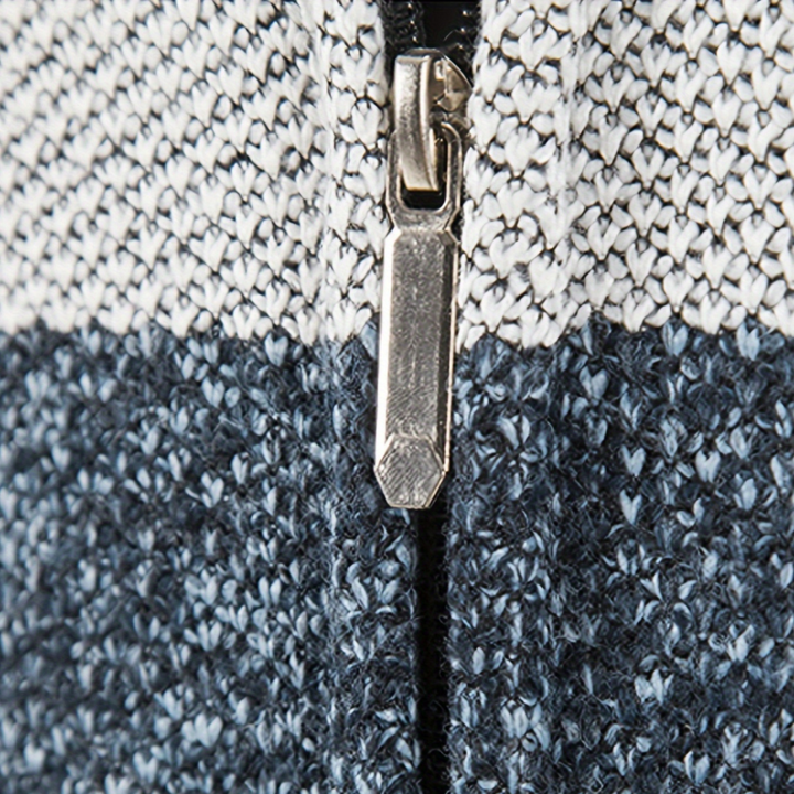 Men's hooded sweatshirt in mixed fabric, with zipper | Altivaro
