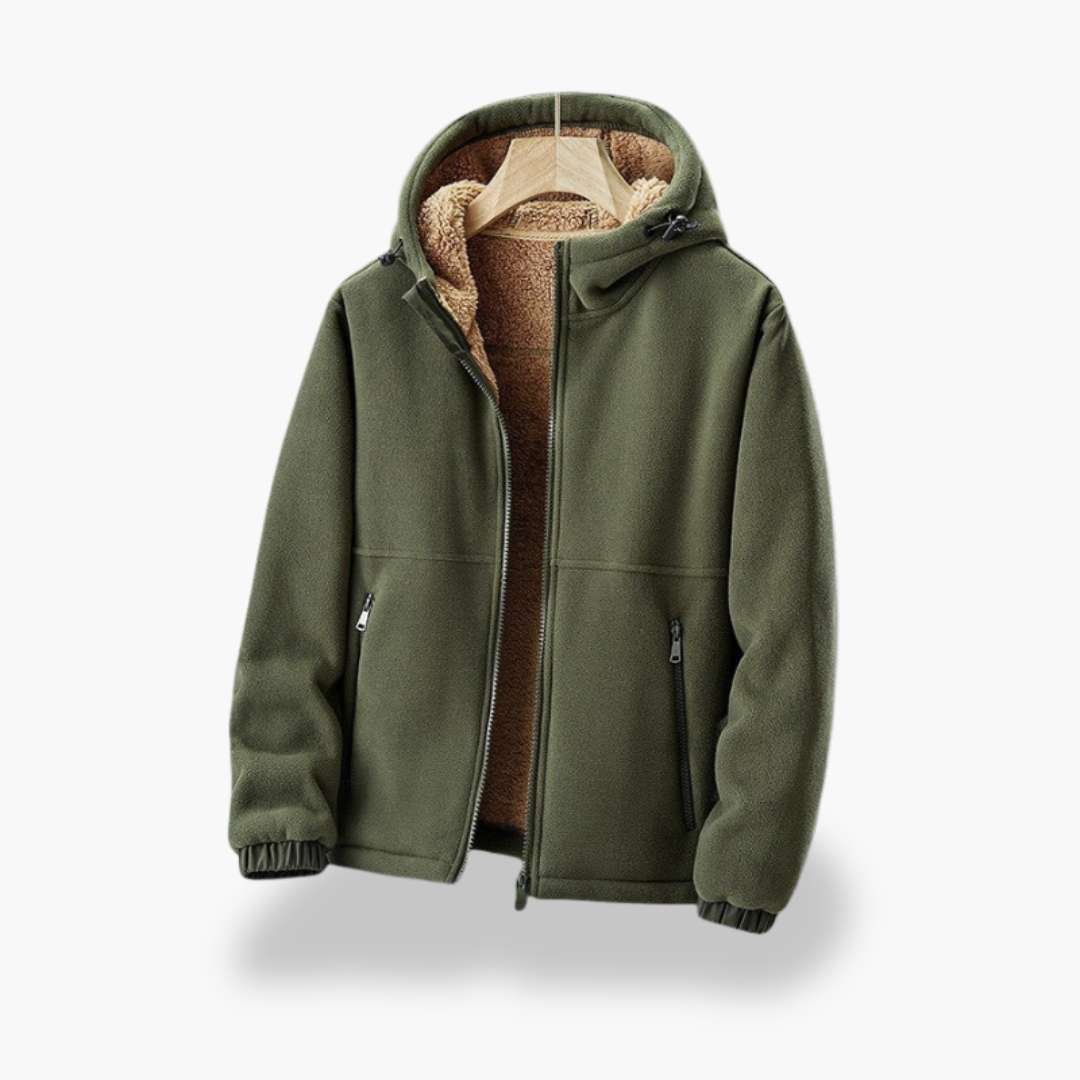 Men's Fleece Jacket with Hood and Fleece Lining | Altivaro