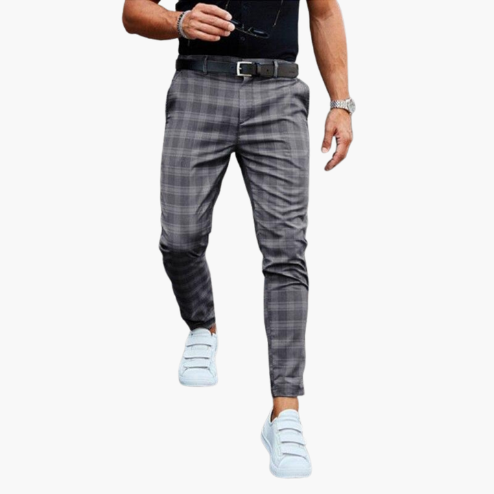 Men's Slim Fit Checkered Pants | Altivaro