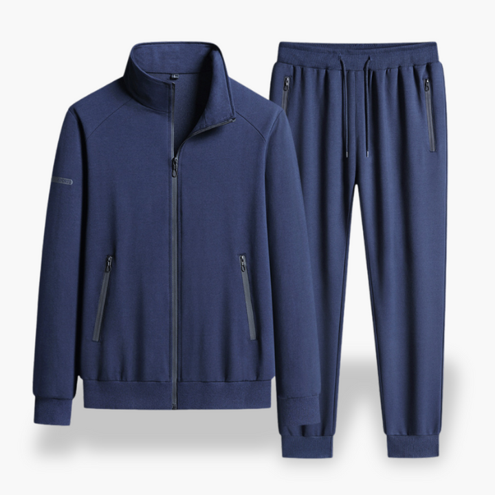 Men's cotton tracksuit with zip and logo | Altivaro