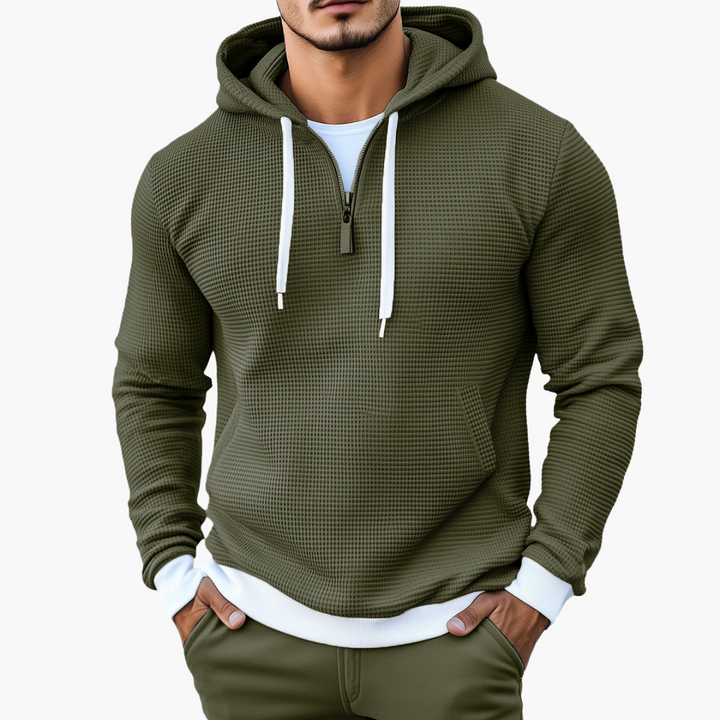 Men's Hoodie Half-Zip Thermal Knit Sweater | Altivaro