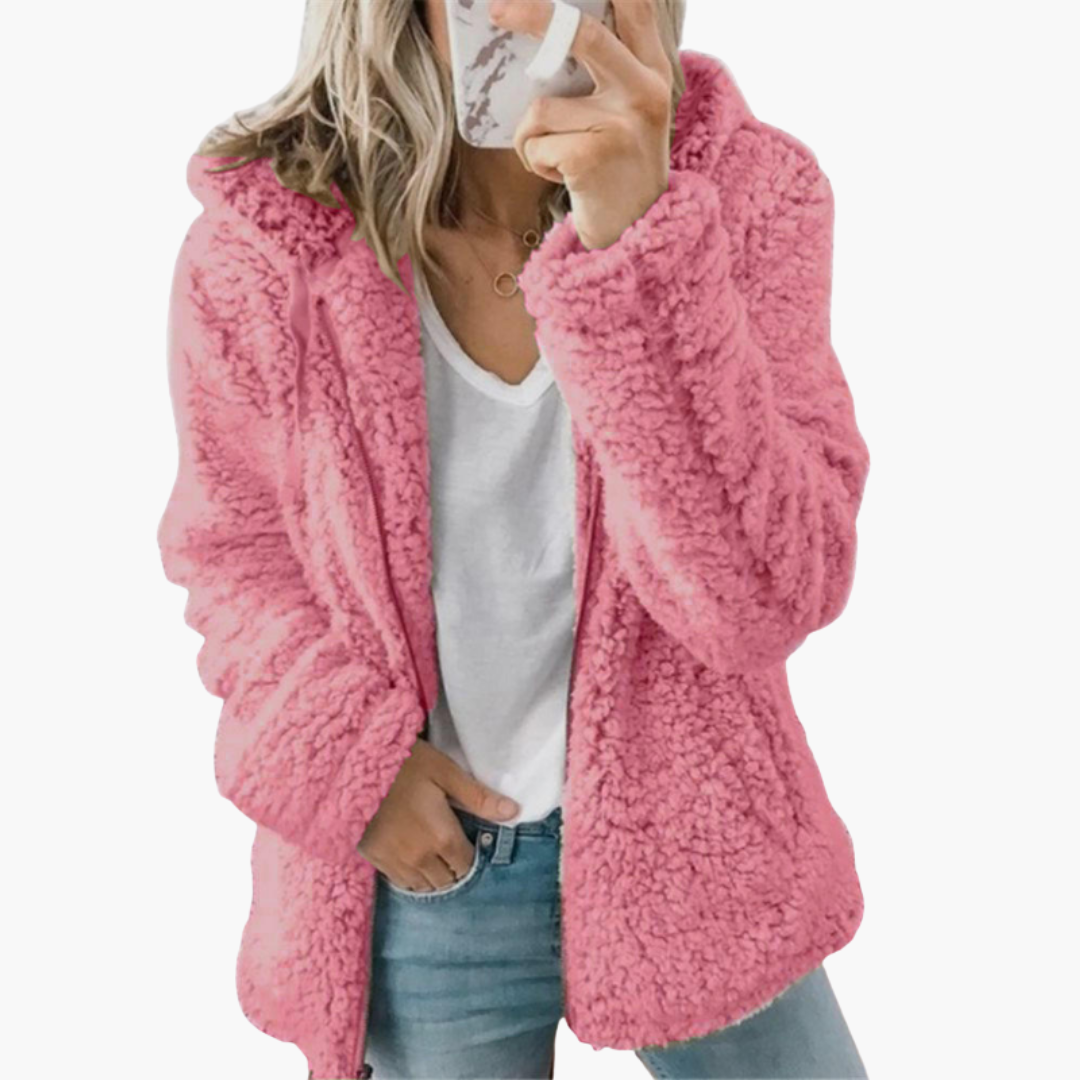 Women's Teddy Jacket in Soft Fleece with Hood | Altivaro